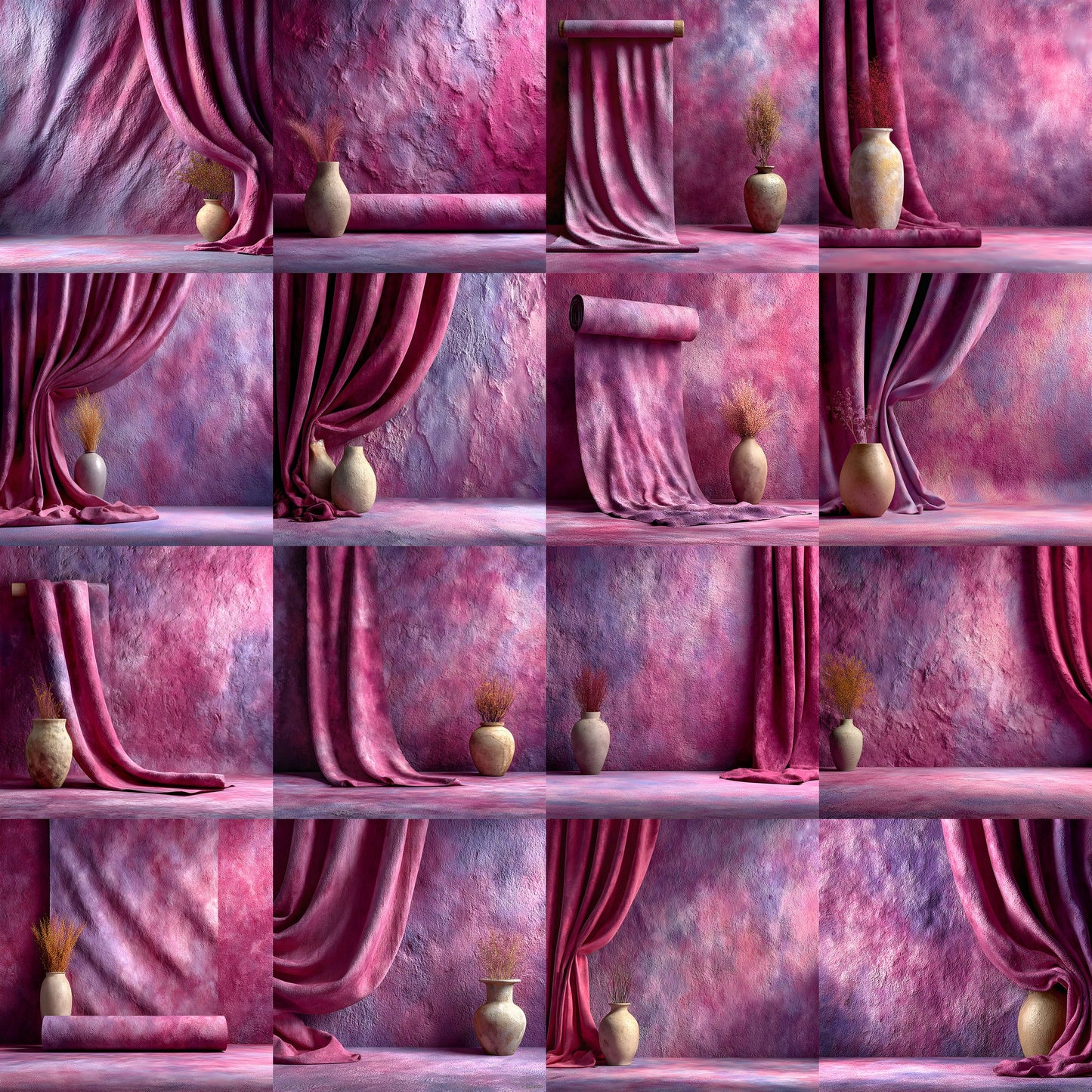 Abstract Painted Photography Backdrop, Artistic Fabric Texture Digital Background for Creative Portrait, Fine Art Photo Studio Prop, Square Format