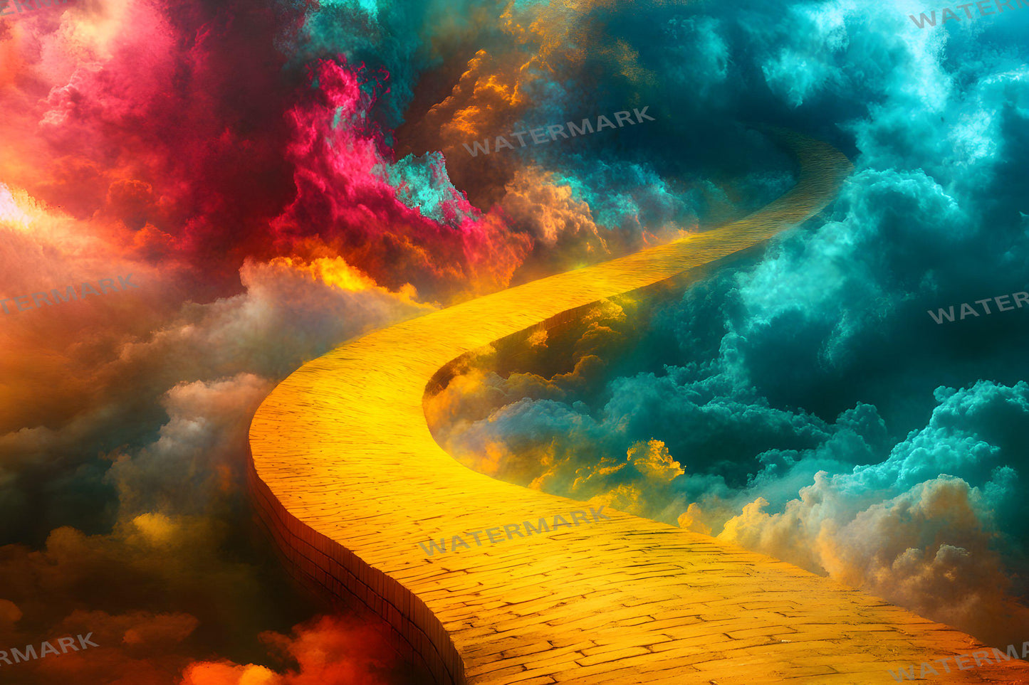 Wizard of Oz Backdrops | Digital Fantasy Story Backgrounds | Yellow Brick Road Backdrop | 7Wizard of Oz Images