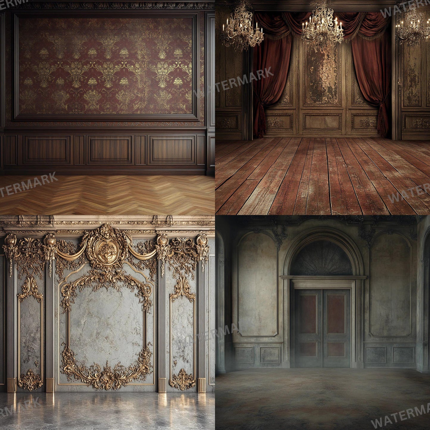 Regal Room Digital Photography Backdrop -  Elegant Studio Backdrops For Photographers, Wedding & Senior Backdrops - Digital Background