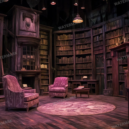 Wizard School Library 7 Photography Backdrops - Magical, Vintage Bookcases, Dark Academia, Enchanted Study Spaces