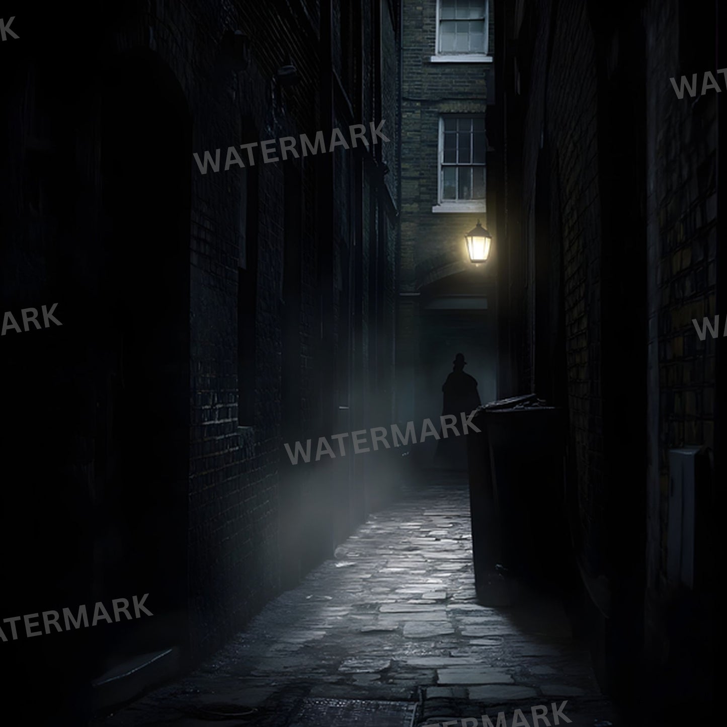 Sherlock Holmes Alley Digital Backdrop, Detective Scene Background, Moody Alleyway Photography Prop, Instant Download for Composites, Square Ratio