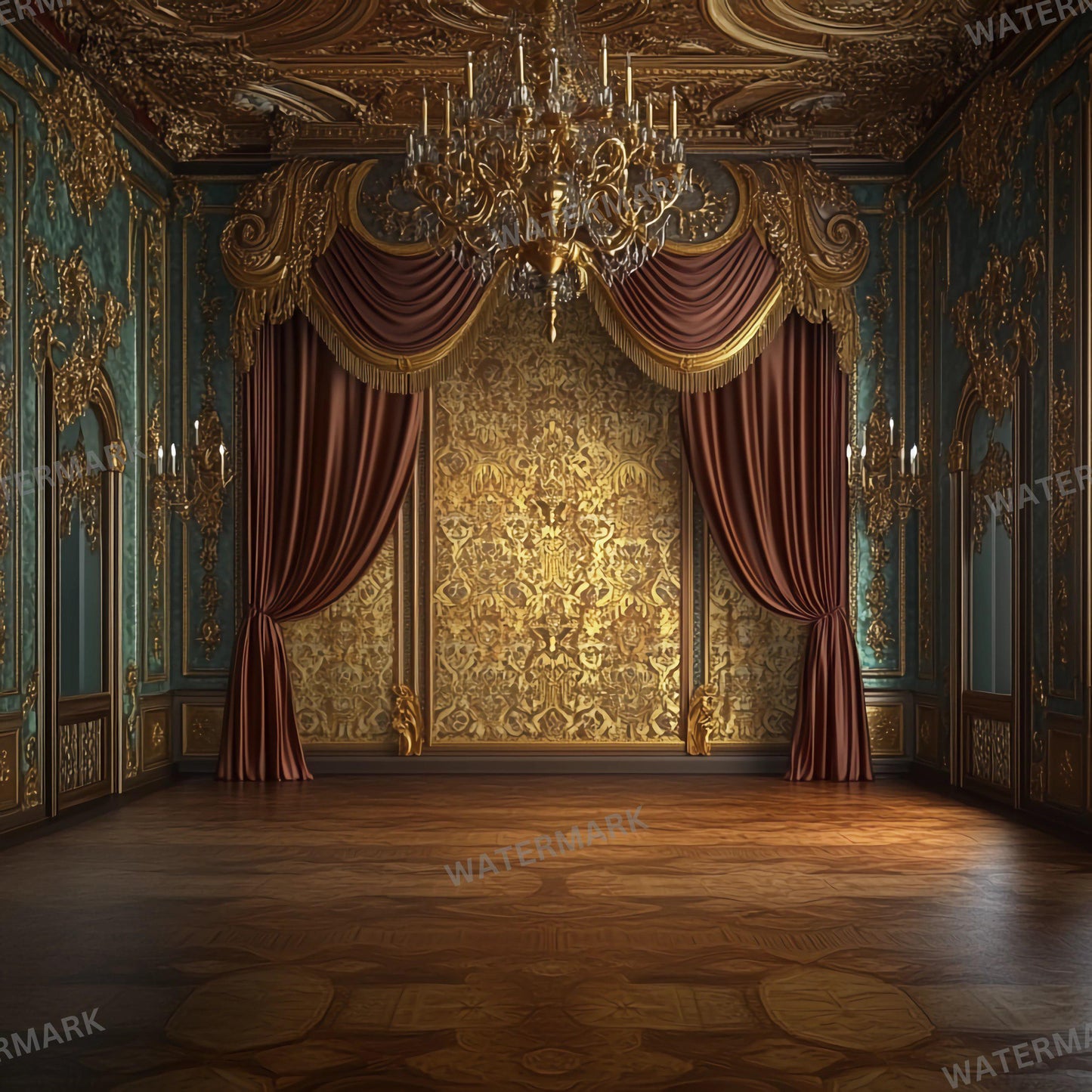 Baroque Stage Backdrops | Ornate Ballroom, Throne Room & Grand Fireplace Scenes | Theater, Musical and Concert Set Design