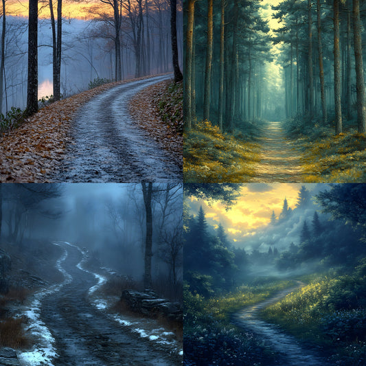Wooded Trail Dusk Digital Backdrop, Enchanted Forest Background, Photography, Scenic Photo Overlay, Fantasy Portrait, Nature Scene