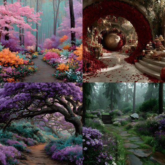 Alice in Wonderland Backdrop, Enchanted Forest Background, Whimsical Digital Download for Photography, Fairytale Photo Booth