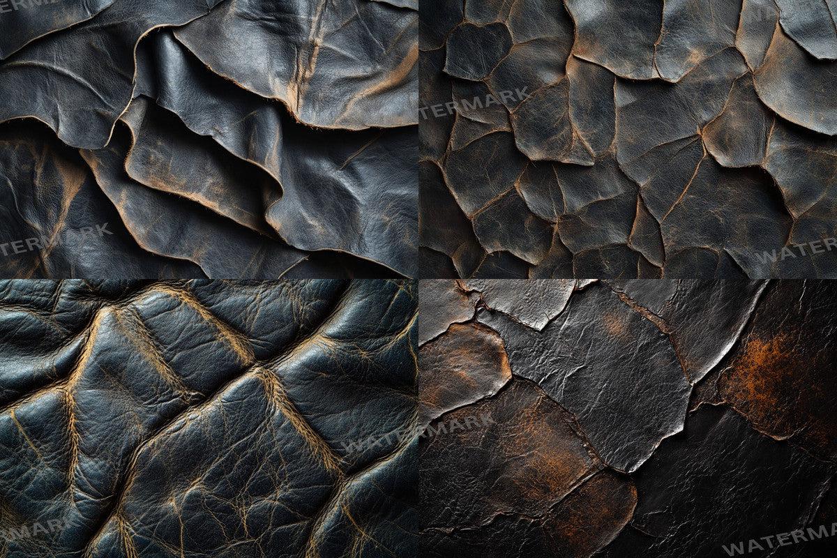 BLACK WEATHERED LEATHER - Textures Photography Backdrop