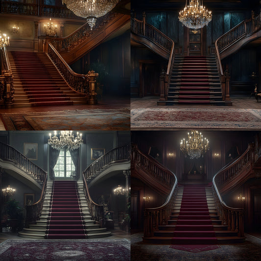 Elegant Staircase Digital Backdrop, Grand Stairway Photography Background, Luxury Interior Photo Prop, High-Resolution Image