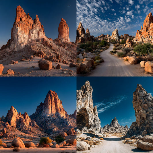 Surreal Desert Digital Backdrop, Jagged Rocks Background, Photography, Fantasy Art, Scenic Photo Prop, High-Resolution Image Download