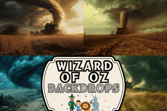 Tornado Backdrop ��������� Stormy Prairie Scene, Wizard of Oz Inspired Photography, Dark Dramatic Sky, Rural Farmhouse, Intense Weather Prop