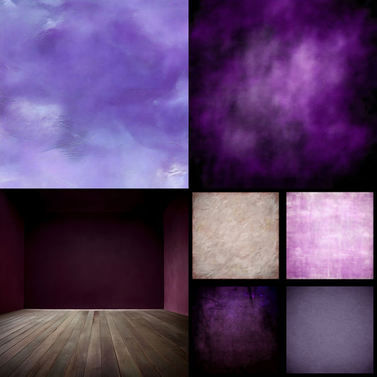 Purple Textured Photography Backdrop, Vignette Wall Digital Background for Portrait Photoshoots, Square Format Fine Art Texture for Etsy Shop Images
