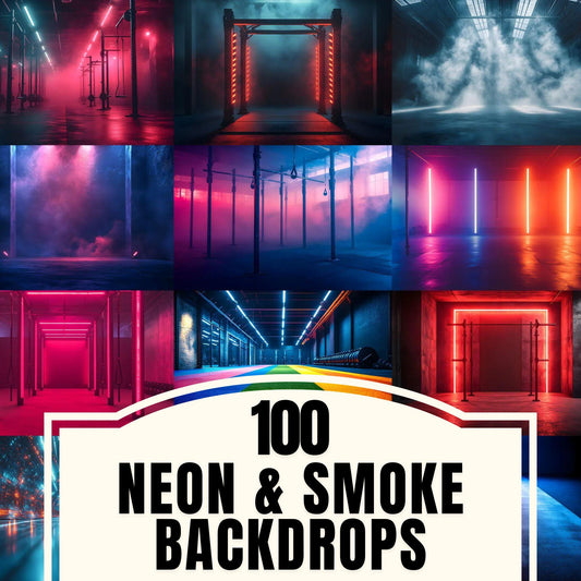 Neon and Smoke Sports Backdrops ��������� Dynamic Action Photography Backgrounds, Futuristic Gym, Athlete Portraits, Fitness and Game Day Scenes