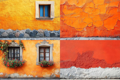 Orange Textured Wall Photography Backdrop PNGs for Photoshop Editing - Warm Aesthetic Master Overlay