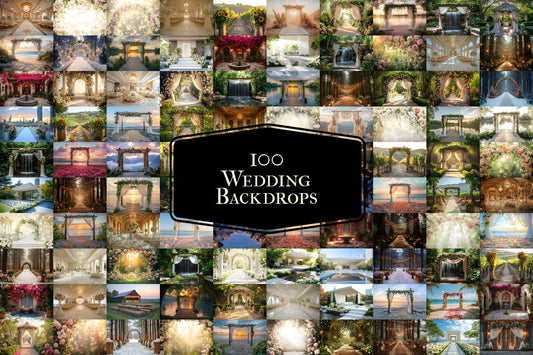 Elegant Floral Wedding Backdrop Set - High-Res PNG Designs for Event Decor - 00x00px Quality Graphics