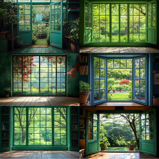 Royal Green Garden Digital Backdrop Collection, Nature Photography Backgrounds, Photo Overlays, Studio Portrait Scenes, Scenic Digital Art