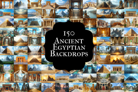 Ancient Egyptian Backdrops - Pyramids Temples Photography Backgrounds - Pharaohs Ruins Historical Scenes - Digital Download