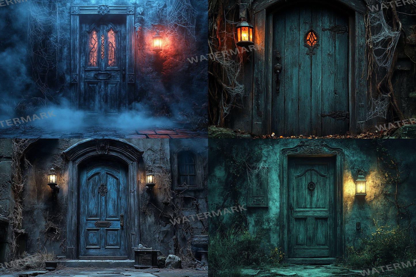 Haunted Mansion Door Backdrops ��������� Spooky Grunge Backdrops for Halloween & Gothic Photography Sessions - Gothic Backdrops and Backgrounds