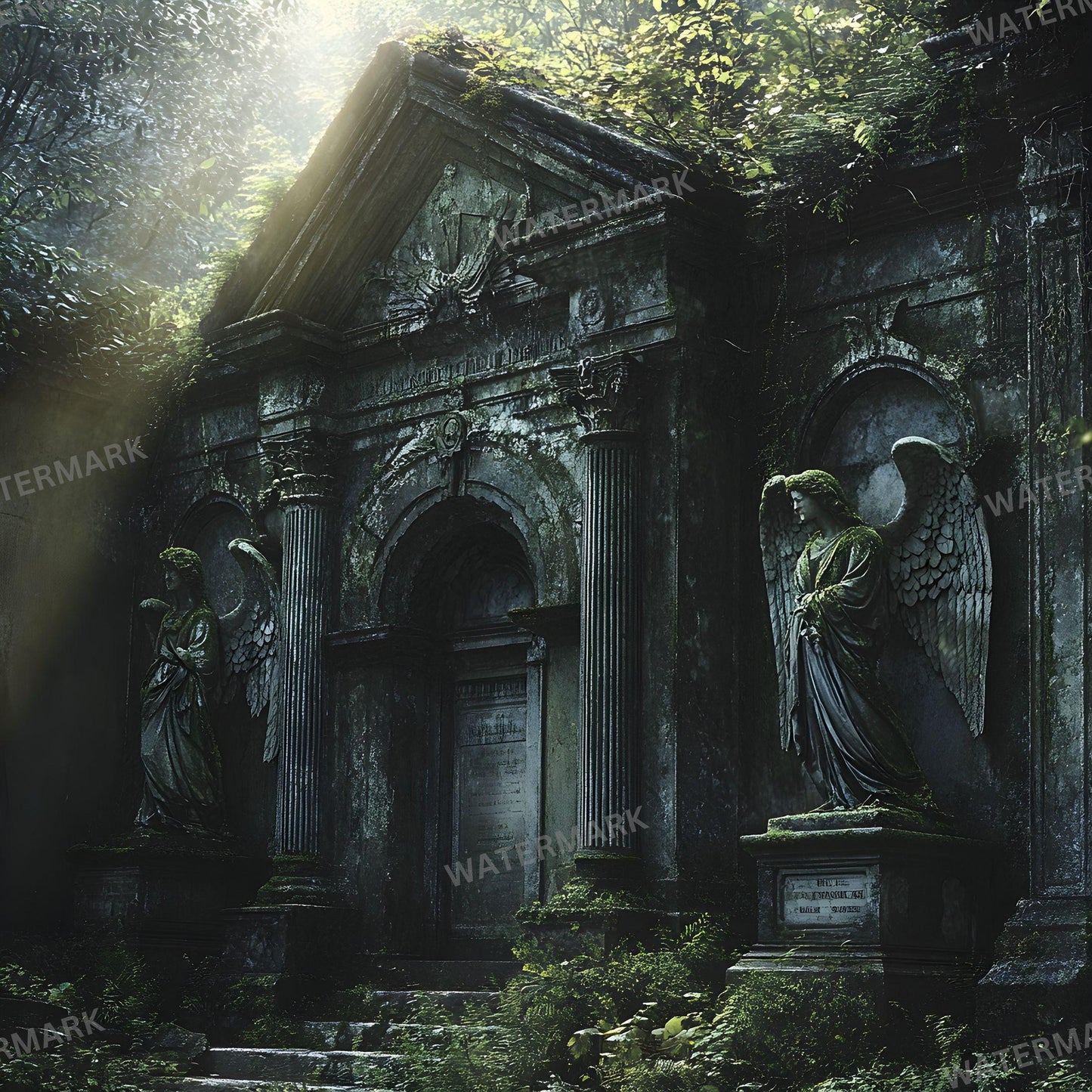 Forgotten Mausoleum Photography Backdrop  Digital Portrait Overlays for Stunning Composites 12 Designs 96x96px