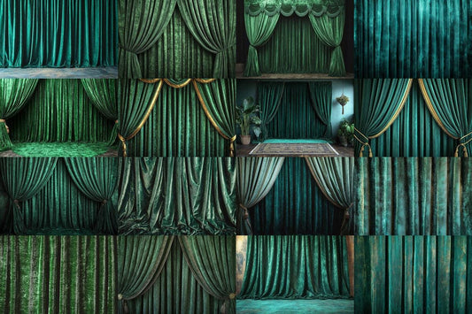 Emerald Green Velvet Textures Photography Backdrops PNGs for Digital Artists Photographers  Designers - Warm  Inviting Aesthetic