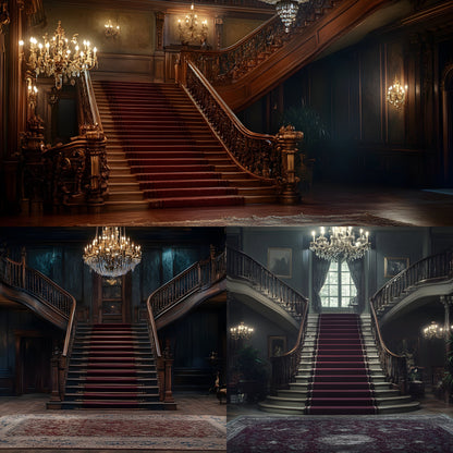 Elegant Staircase Digital Backdrop, Grand Stairway Photography Background, Luxury Interior Photo Prop, High-Resolution Image