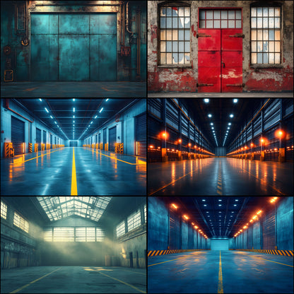 Warehouse Sports Digital Backdrop, Action Scene Background, Photography Prop, Athlete Photo, Graffiti Wall, Urban Sports, Ratio