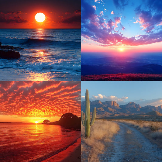 Sunset Photography Backdrop Bundle, Dreamy Sky Digital Backgrounds for Photographers, Golden Hour Photo Overlays, Ratios, High-Res Images
