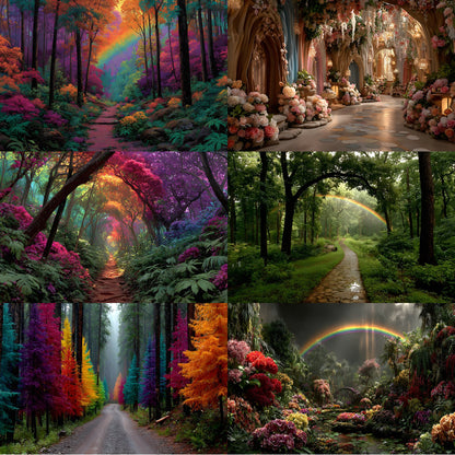 Alice in Wonderland Backdrop Digital, Magical Background for Photography, Fantasy Party Photo Booth Prop, Empty Scene Download