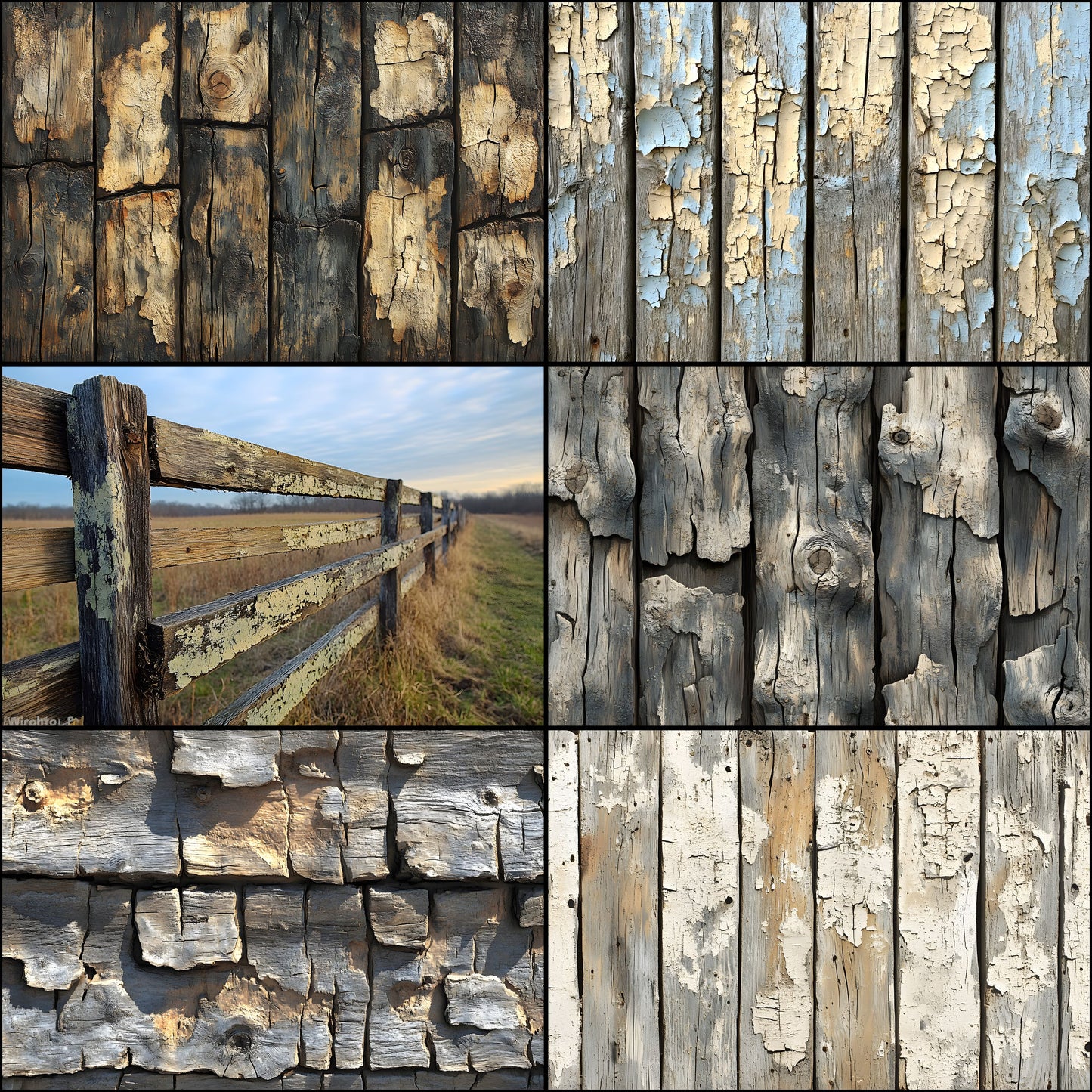 Weathered Wood Fence Digital Backdrop Set, Photography Backgrounds, Rustic Wood Photo Prop, Outdoor Scene, High-Res Images for Composites