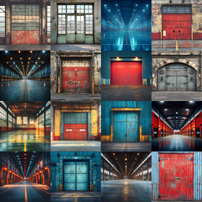 Warehouse Sports Digital Backdrop, Industrial Sports Background, Photography Prop, Sports Team Photo, Urban Sports Digital Download