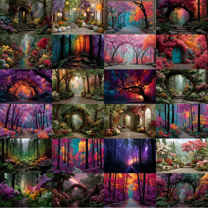 Alice in Wonderland Backdrop Digital, Magical Background for Photography, Fantasy Party Decor, Empty Scene Photo Prop, Portrait Photography