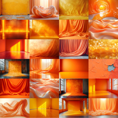Orange Photography Backdrop, Bold Studio Background, Digital Download for Portrait Photography, Vibrant Photo Booth Prop