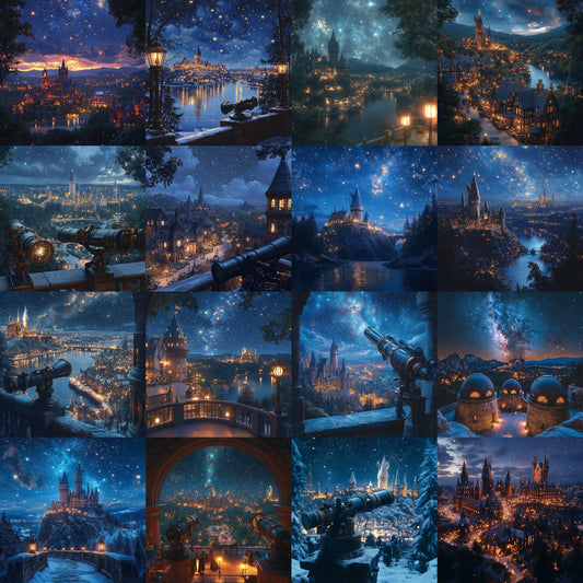 Astronomy Tower Backdrops ��������� Celestial Digital Backdrops for Magical and Fantasy-Inspired Photography - Celestial Backdrops & Backgrounds