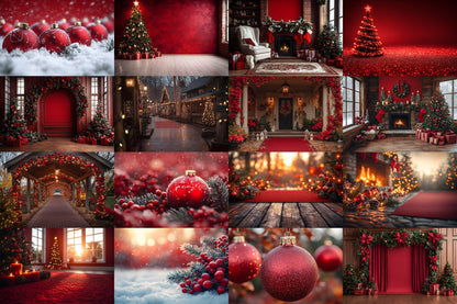 Christmas Backdrop, Digital Backdrop, Santa Christmas Backdrop For Kids Family, Festive Digital Download Christmas Background