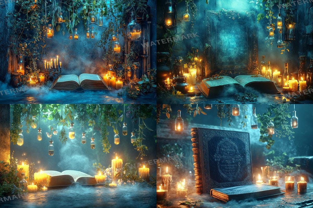 Enchanting Witchs Potion Photography Backdrops - Mysterious Overlays for Spooky Photo Shoots - 00x00px PNGs Commercial Use Allowed