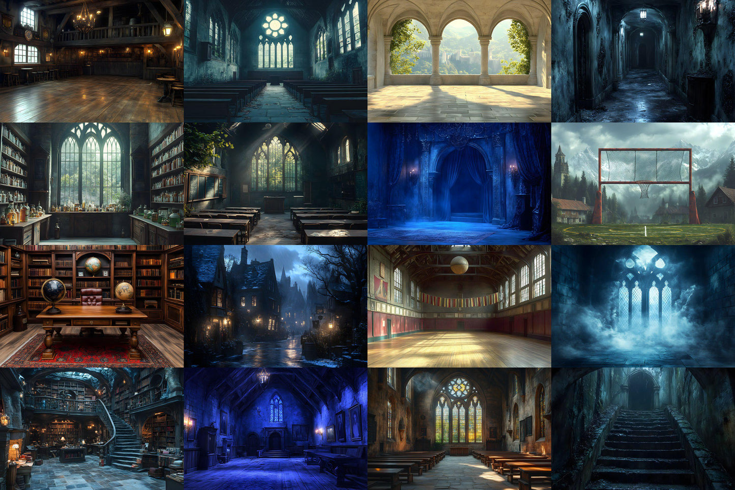 Wizarding School Backdrop Collection - Magical PNG Graphics for Crafts - High-Quality 00x00px Commercial Use Images