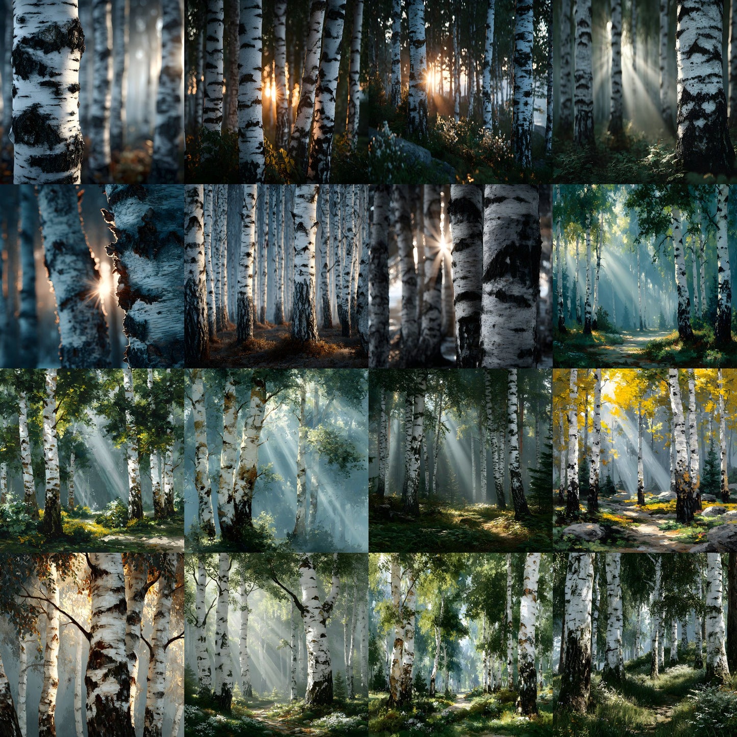 White Birch Forest Digital Backdrop, Grove Photography Background, Fairytale Scene, Photo Prop, Magical Woodland Portrait, SQBD