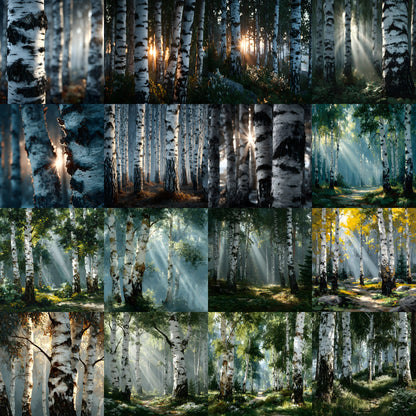 White Birch Forest Digital Backdrop, Grove Photography Background, Fairytale Scene, Photo Prop, Magical Woodland Portrait, SQBD