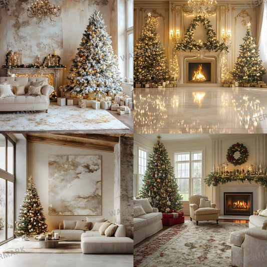 Golden Noel Christmas Backdrop, Digital Backdrop, Santa Christmas Backdrop For Kids Family, Festive Digital Download Christmas Background
