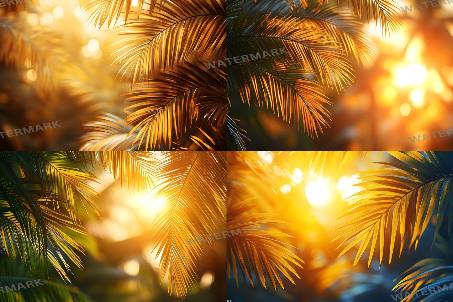 Palm Tree Glow Backdrops | Digital Backgrounds for Photoshop Composites & Cinematic Overlays, Wedding, Maternity Backdrop