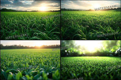 Sporty Green Field Backdrop, Lush Backgrounds, Digital Photography Backdrops for Sports Portraits, Team Photo Day, High Resolution Images