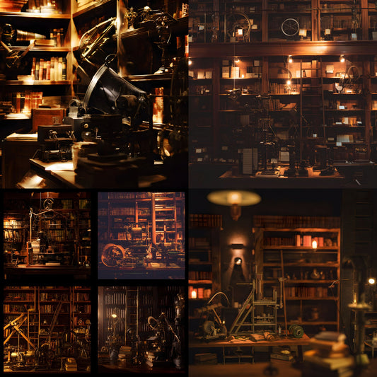 Ancient Technology Digital Backdrop, Steampunk Inventions Backgrounds, Square Photography Prop, Sci-Fi Photo Booth, Fantasy Machine Printable Image