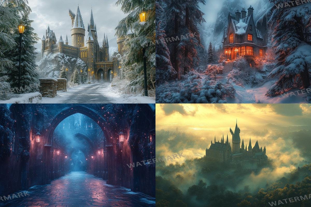 Wizarding School Backdrops - Witchcraft Photography Overlays - Ideal for Digital Artists  Photographers, Digital Backdrop for Photography