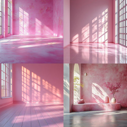 Pink Pastel Backdrops - Room Interiors, Photography Backdrops, Pastel Rooms, Maternity Digital Backdrop, Wedding Studio Overlays