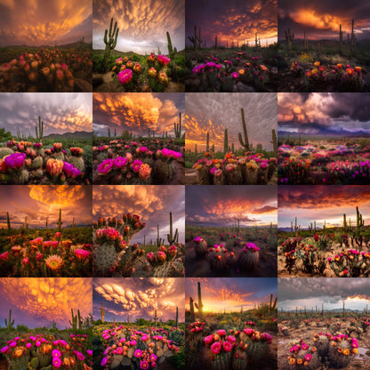 Arizona Desert Photography Backdrop, Southwestern Bloom Digital Background, Photo Booth Prop, Online Meeting Virtual Background