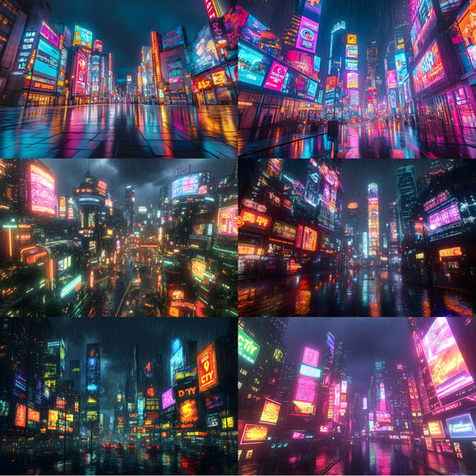 Neon Cityscape Digital Backdrop Set, Urban Photography Backgrounds, Vibrant Graffiti Walls, Photo Overlays, Modern Art Textures