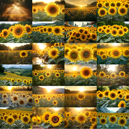 Sunflower Field Digital Backdrop, Vibrant Meadow Backgrounds, Photography, Scenic Photo Overlays, Summer Portrait, High-Res Images