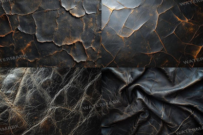 BLACK WEATHERED LEATHER - Textures Photography Backdrop