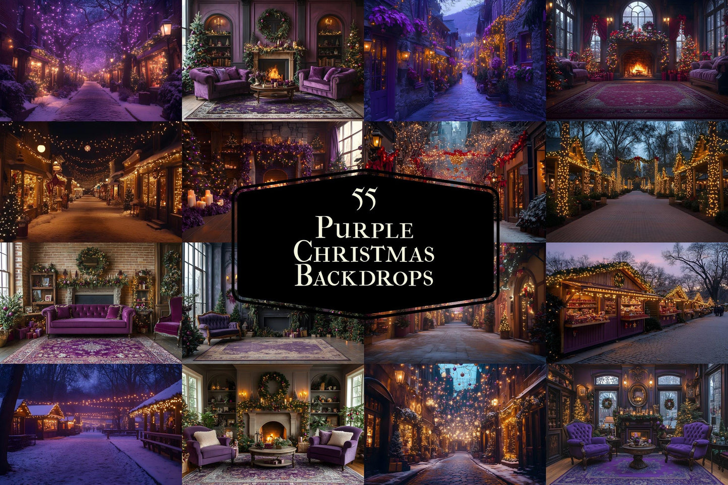 Purple Christmas Backdrops, Christmas Background, Digital Christmas Wallpapers, Photoshop, Photography Backdrops - 3:2 Ratio