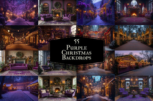 Purple Christmas Backdrops, Christmas Background, Digital Christmas Wallpapers, Photoshop, Photography Backdrops - 3:2 Ratio