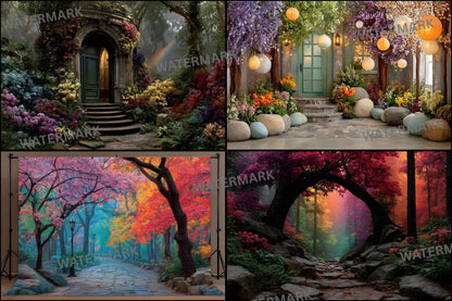 Alice in Wonderland Backdrop Digital, Magical Background for Photography, Fantasy Party Decor, Empty Scene Photo Prop, Portrait Photography