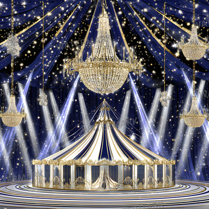 Stage Spotlight Chandelier Digital Backdrop, Photography Background, Theater Stage, Concert Backdrop, Square Image, Digital Download