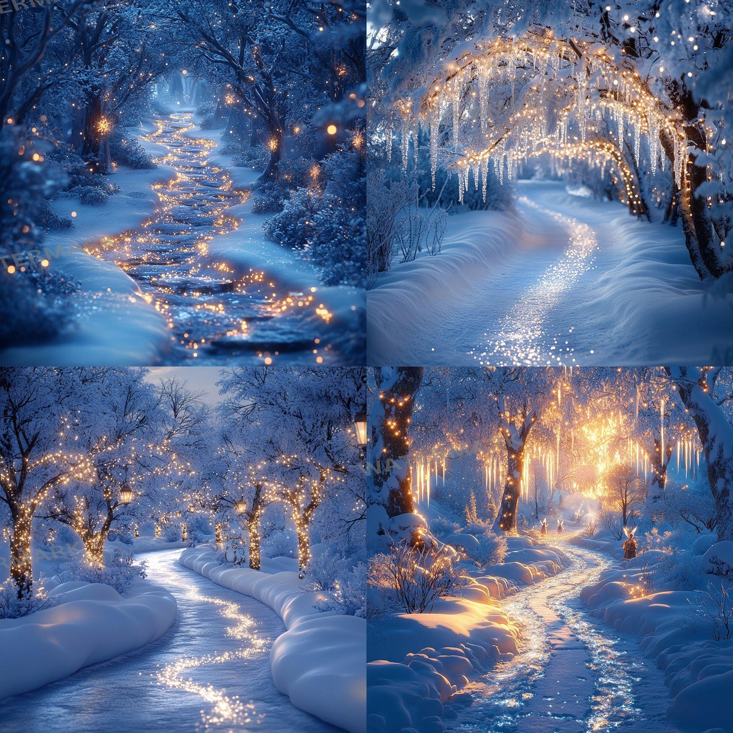 Frosty Fairy Winter Wonderland Digital Backdrops: 1Enchanted Winter Scenes, Photography Composites, Christmas, Xmas - Winter Backdrops